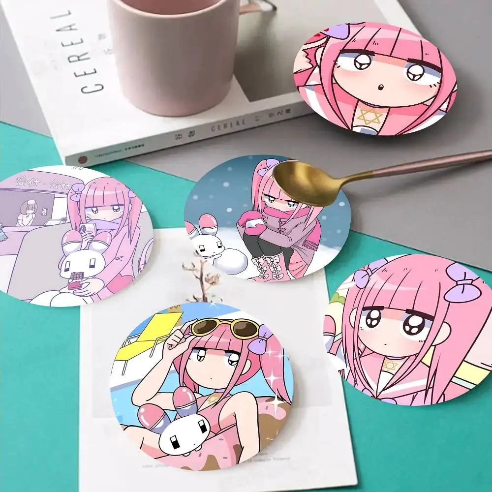 1pc Cartoon Menhera C-Chan Wooden Coaster Colour Printing Cup Mat Home Desk Decoration Gifts