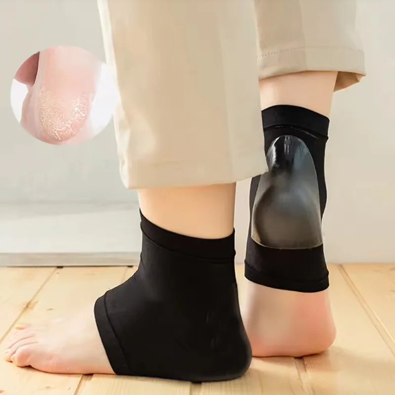 

1 Pair Women's Silicon Socks Heel Protector Heel Spur Pads Relief Plantar Feet Care Skin Repair Anti-crack Pad Half Yard Socks