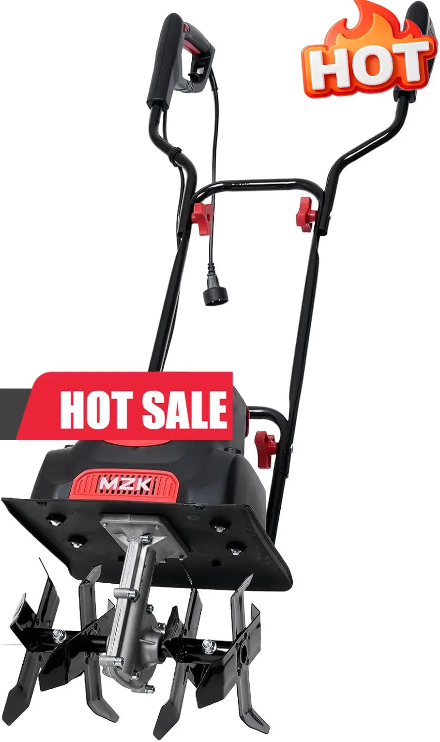 

12-Inch 10.5 Amp Corded Electric Tiller/Cultivator for Gardening, 8-inch tillling Depth, Powerful and Lightweight Tiller, Electr