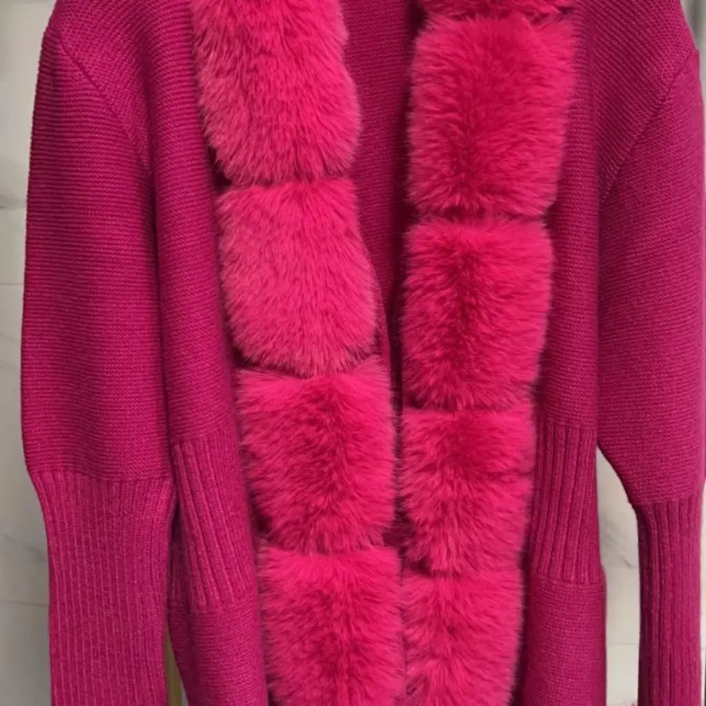 

Spring Cardigan Fox Fur Sweater for Women Knitted Cardigan Coat New Style Temperament Women's Knitted Sweater