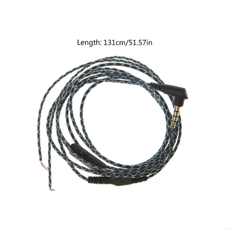 Reemplazo auriculares con cable cable J1HD Mantenimiento auriculares doblados 3.5 mm.