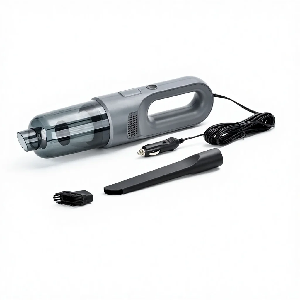 12V Portable Handheld Car Vacuum Cleaner With Wired Powerful Suction & Compact Design For Car Seats, Crevices, Air Vents