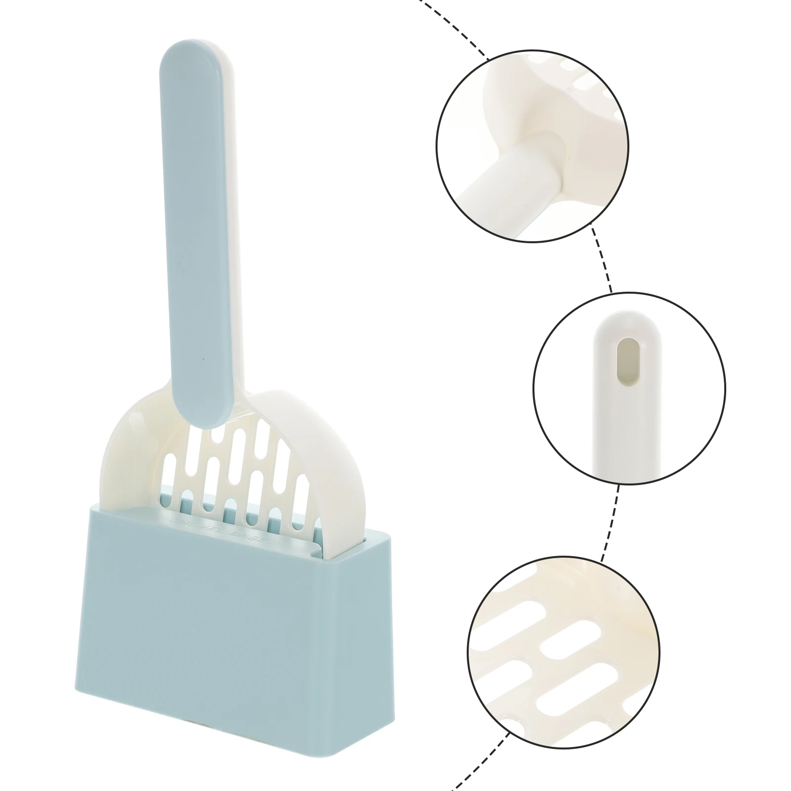 

1 set Cat Scoop Heavy Duty Abs Wide Mouth Design Fast Pet Waste Removal Tool With Holder For All Litter Types Cat Litter Box Pet