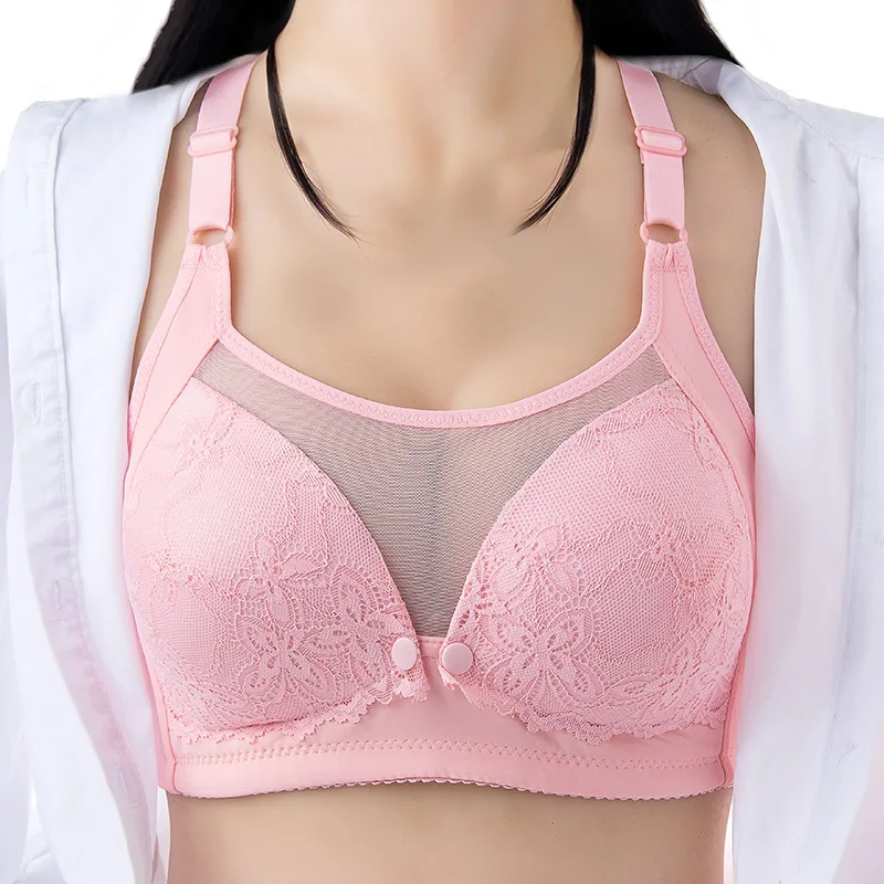 Maternity & Nursing Bra, Front Button Design with No Steel Ring, Postpartum Pregnant Breastfeeding Bra, Thin and Prevent Sagging