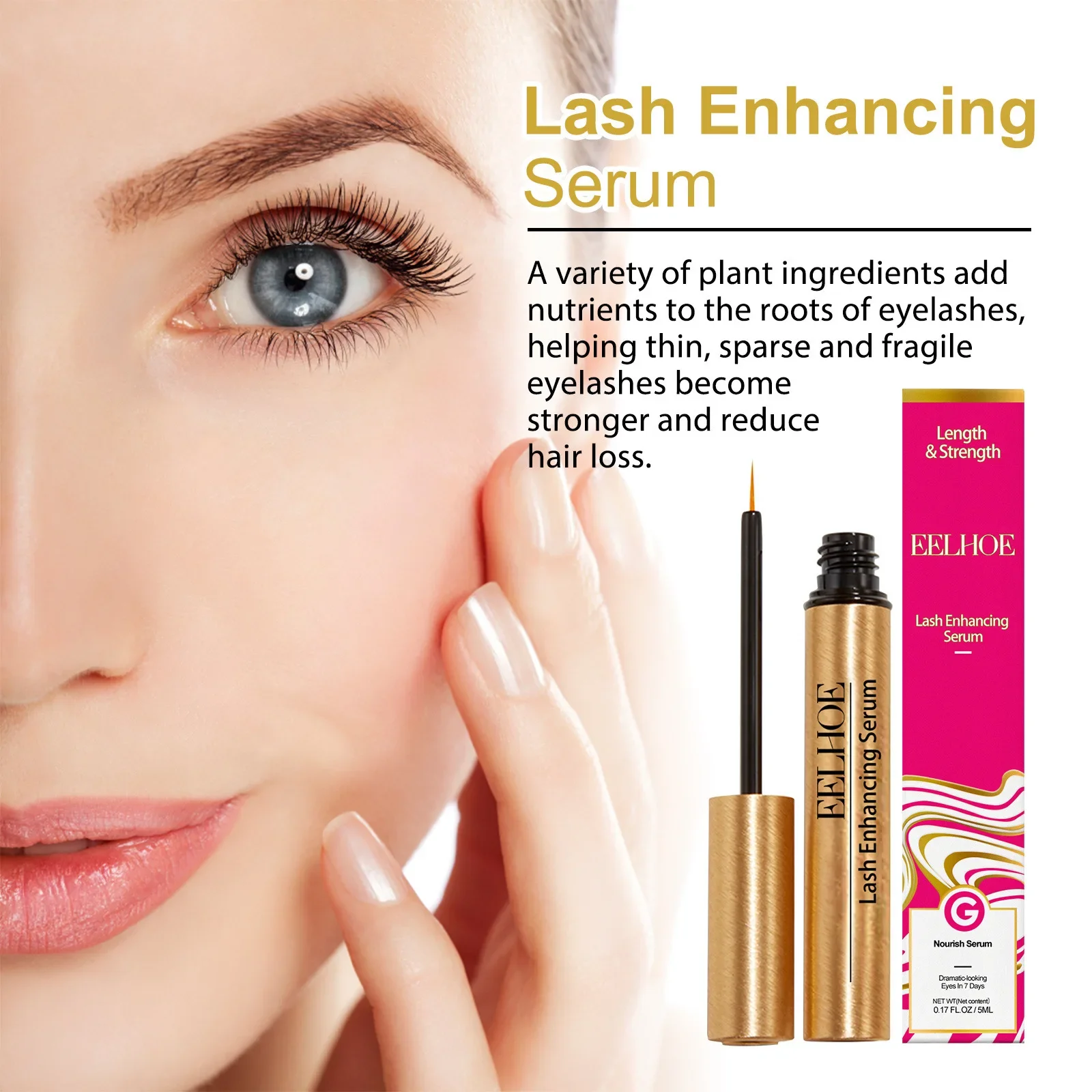 Natural Eyelash Enhancing Liquid Fast Longer Thicker Fuller Lashes Lifting Treatments Nourishing Lengthening Eyelash Enhancer