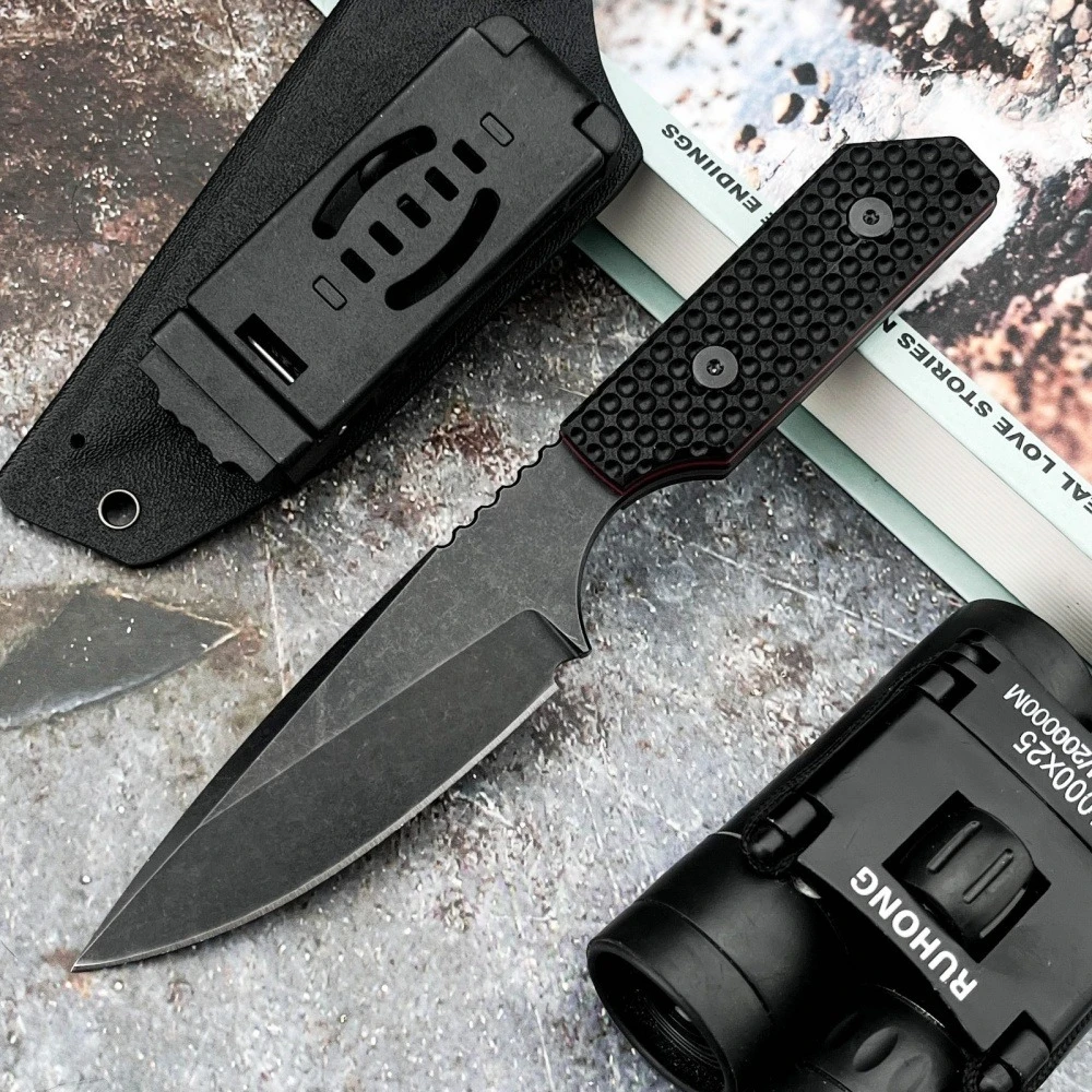 High-Quality Fixed-Blade Knife Sheath D2 Blade G10 Handle High-Hardness Camping Fishing Outdoor Tool Collectible gifts