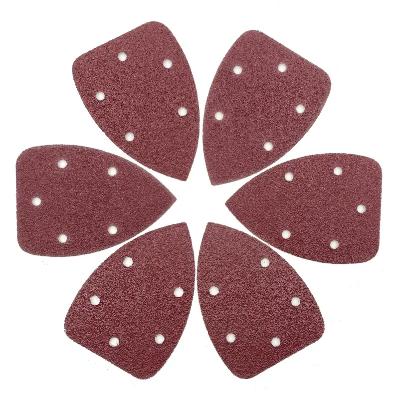 QYQRQF Detail Sander Sandpaper 40 Grits Mouse Sanding Pads 5 Holes Hook and Loop Sheets for 140mm Palm Detail Sanders 50pcs