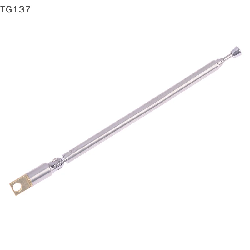 1Pc Universal Stainless Steel AM FM Radio Antenna 4 Section Telescopic Head Speaker Radio Pull Rod