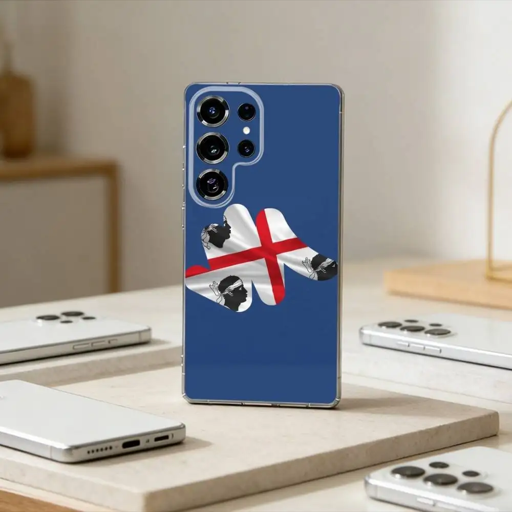 

Flag of Sardinia COOL Phone Case For Samsung S25,S24,S21,S22,S23,S30,Ultra,S20,Plus,Fe,Note,10,9,5G Transparent Cover