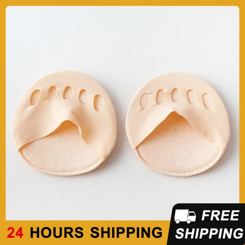 1Pair Skin Color Forefoot Pads Women High Heels Five Toes Half Insoles Invisible Socks Anti-pain Anti-skid Anti-wear Toe Pad