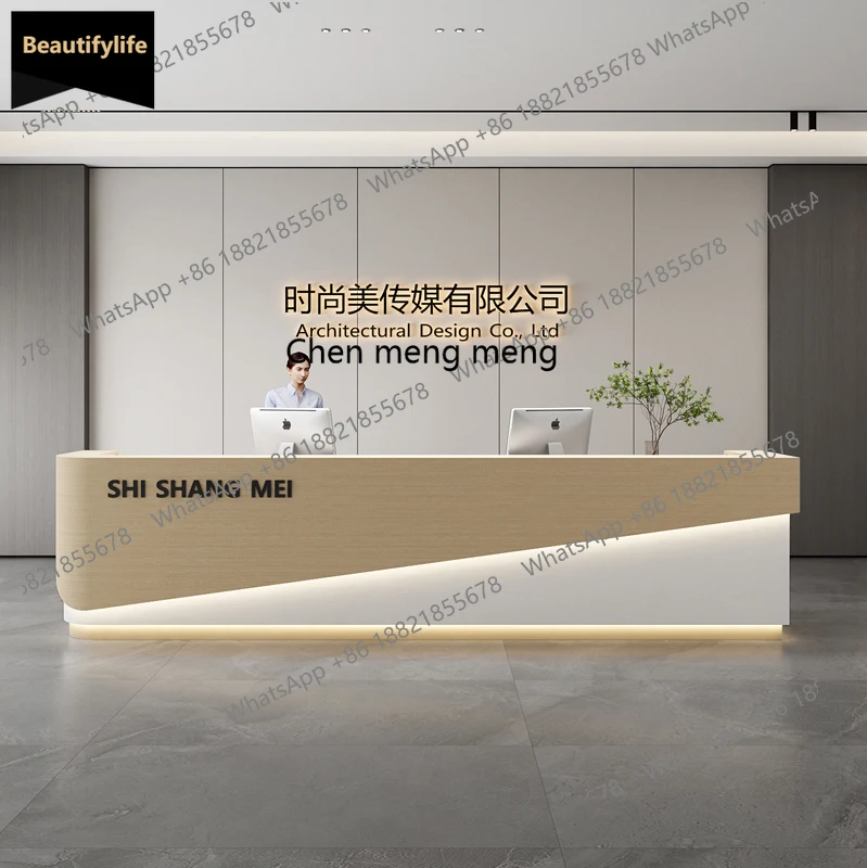 

A139 Simple and modern hotel lobby, service desk, front desk, reception desk, sales department, welcome counter, beauty salon, b