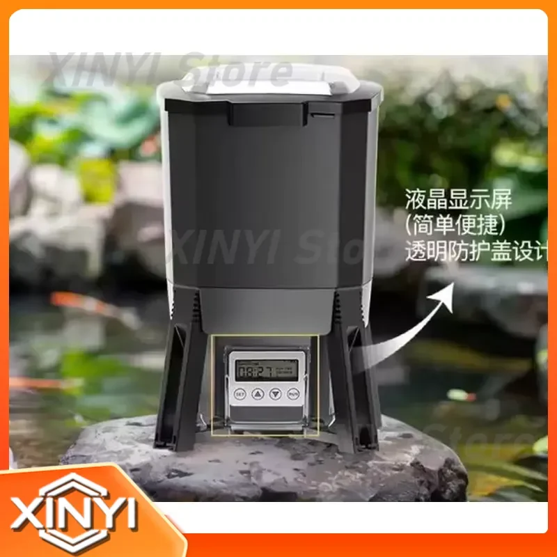 Adjustable Solar Automatic Aquarium Feeder Timer Fish Pond Digital Food Dispenser Koi Pond Intelligent Timing Feeding