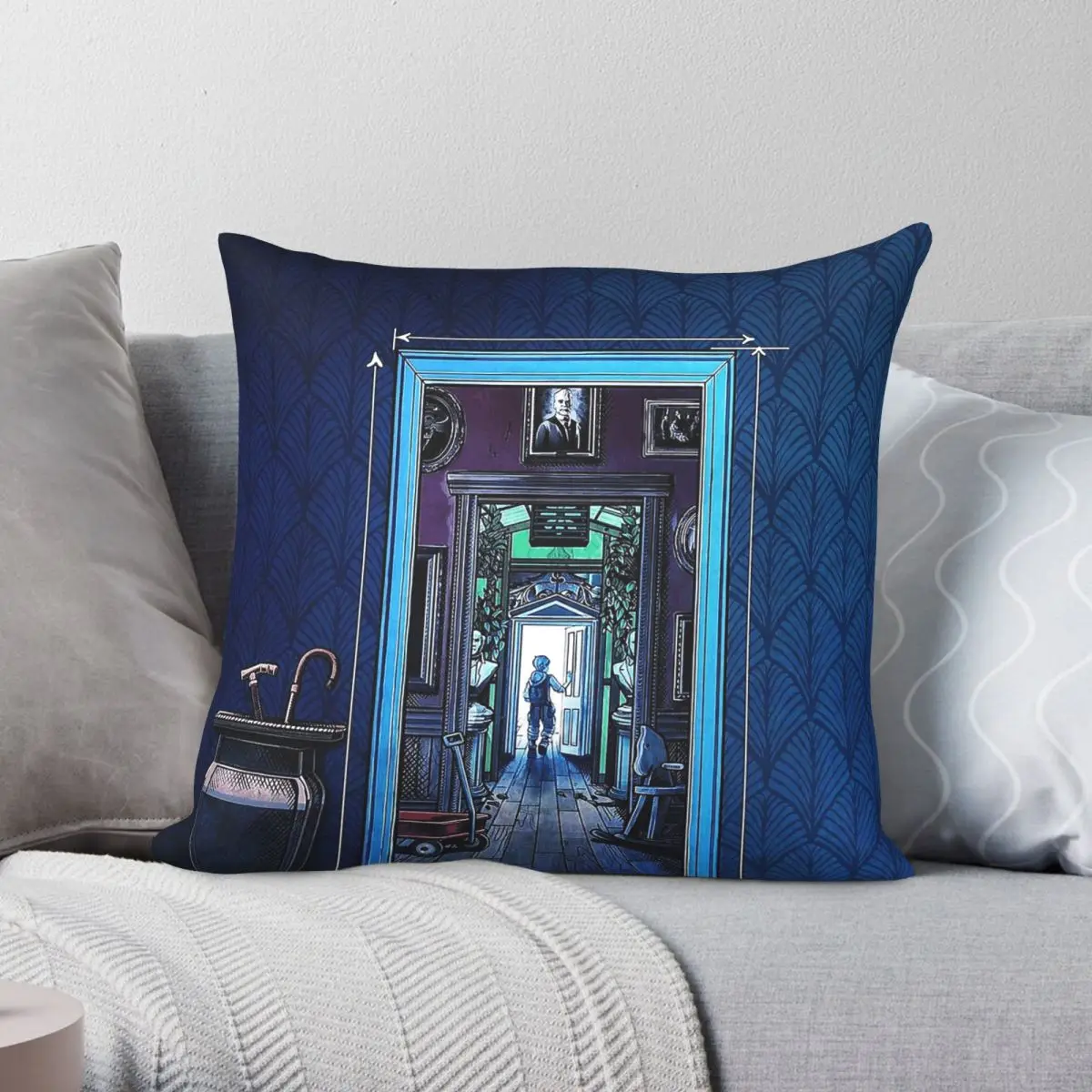 Blue Prince Puzzle Adventure Pillowcase Polyester Linen Velvet Printed Zip Decor Pillow Case Home Cushion Cover Wholesale