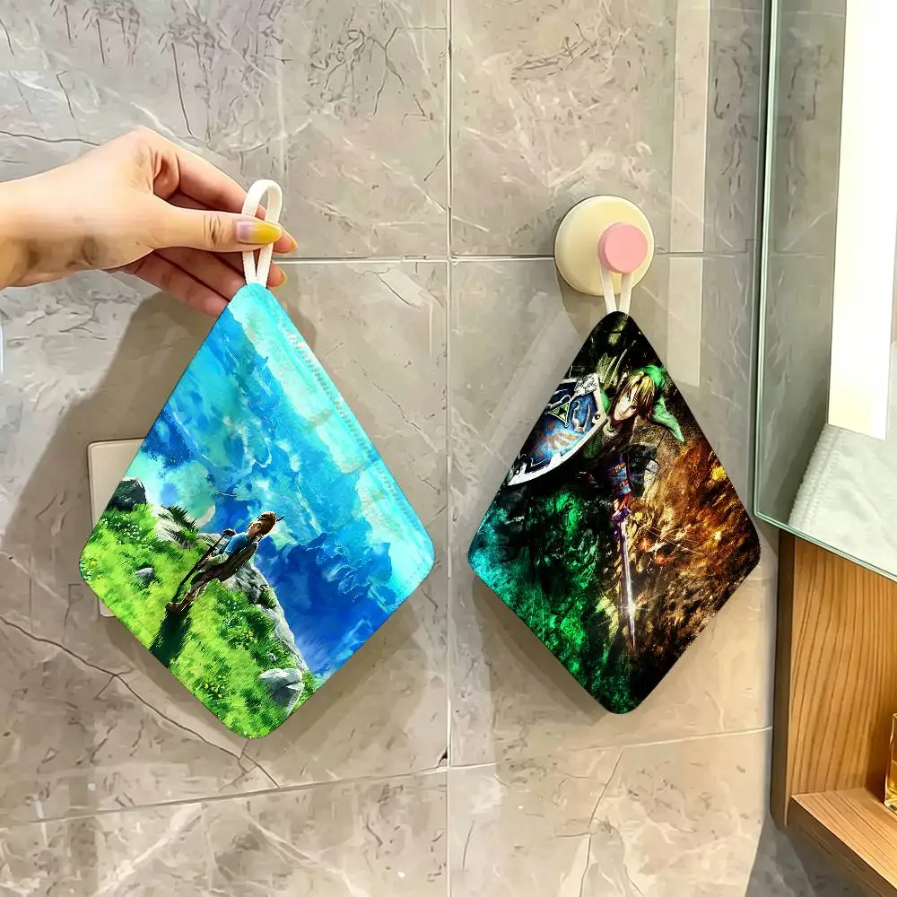 Video Game Legend Zeldas Soft Polyester Cotton Towel, Hanging Kitchen Style Hand Wiping Cloth for Restaurant Home