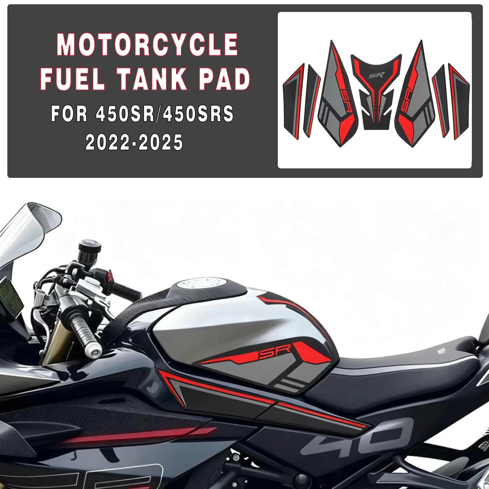 

For 450SR 2025 450SRS 2024 450srs 2022-2025 Motorcycle Fuel Tank Side Anti Slip Protection Pad Knee Grip Stickers Accessories