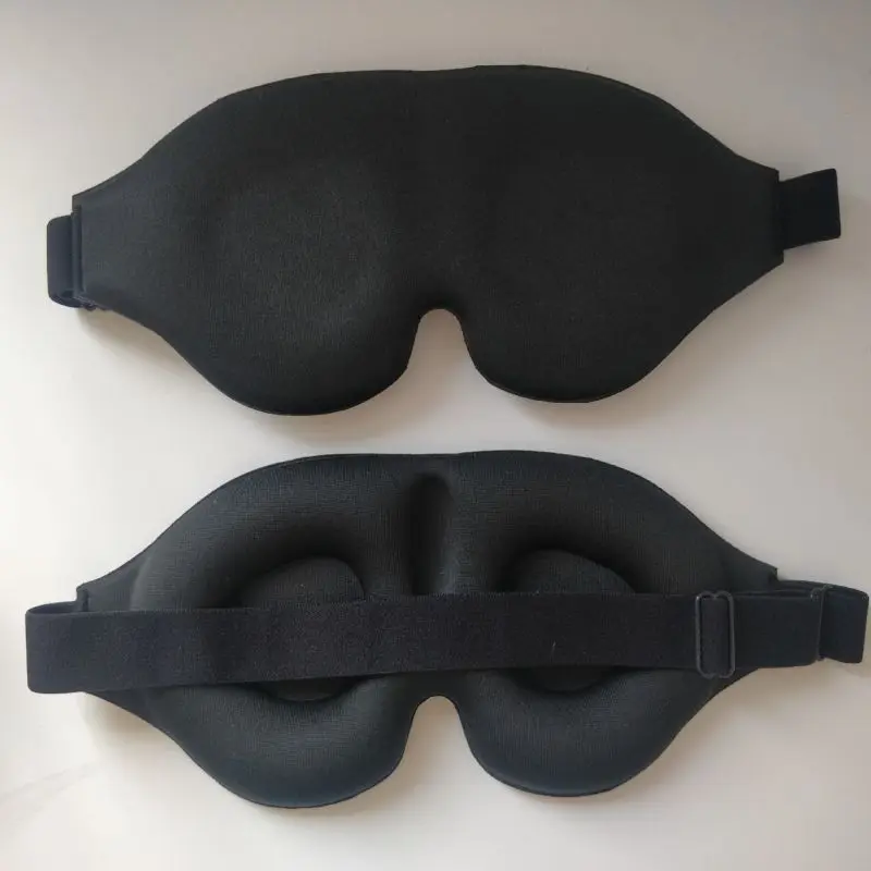 Black 3D Sleeping Eye Mask Memory Foam Shade Breathable Simple Adjustable Comfortable Comfortable No Pressure Eye Masks