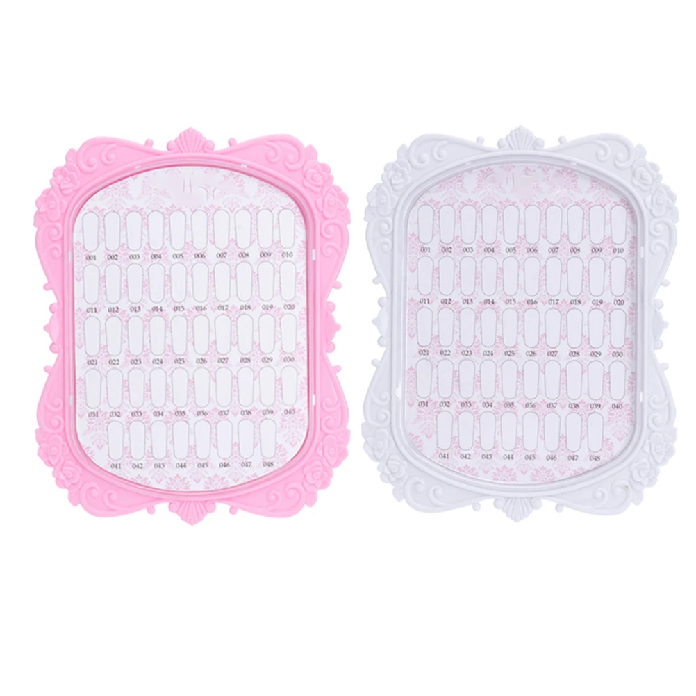 

2Pcs Nail Display Board ABS Plastic Lightweight Compact Professional Manicure Desk UV Card Show Supply Frame Salon