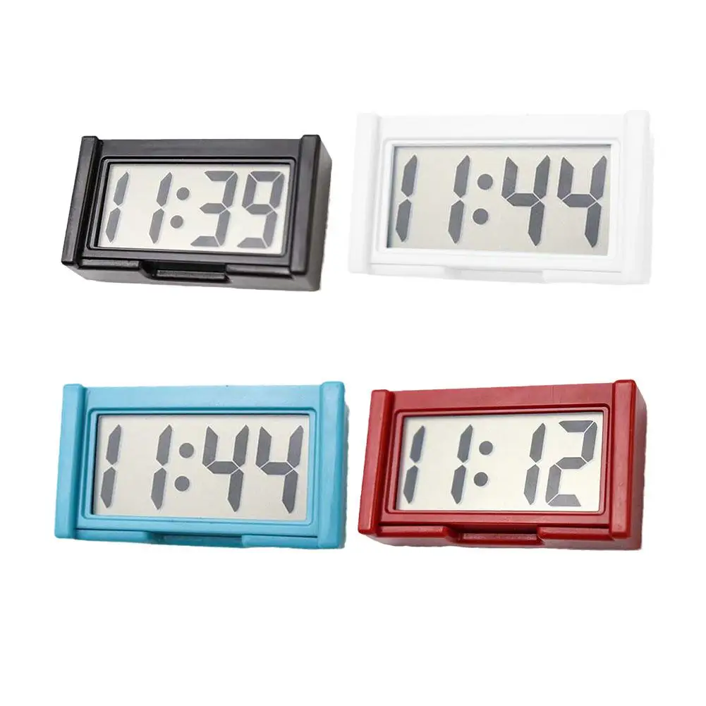 4 kolory Mini deska rozdzielcza samochodu Zegar cyfrowy Pojazd Samoprzylepny zegar z wyświetlaczem LCD Dzień czasu Akcesoria samochodowe w sztyfcie — zdjęcie 4