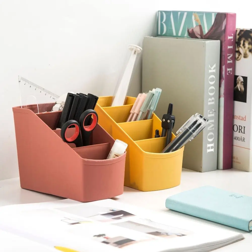 Multi-functional Pen Pencil Holder Plastic Large Capacity Desk Container Minimalism Desktop Organizer