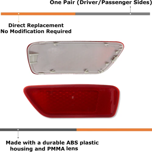 Imagen 2 del producto 2 uds luz reflectora de parachoques trasero para Jeep Grand Cherokee Compass SRT8 2011-2017 57010721AC 57010720AC lámpara antiniebla accesorios de coche