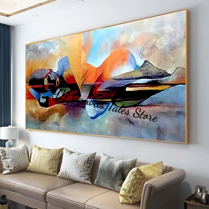 1pc frameless Canvas Painting Religion Abstract Wall Art Buddha Lord Christian Islam Landscape Color Block Landscape HD  Paintin