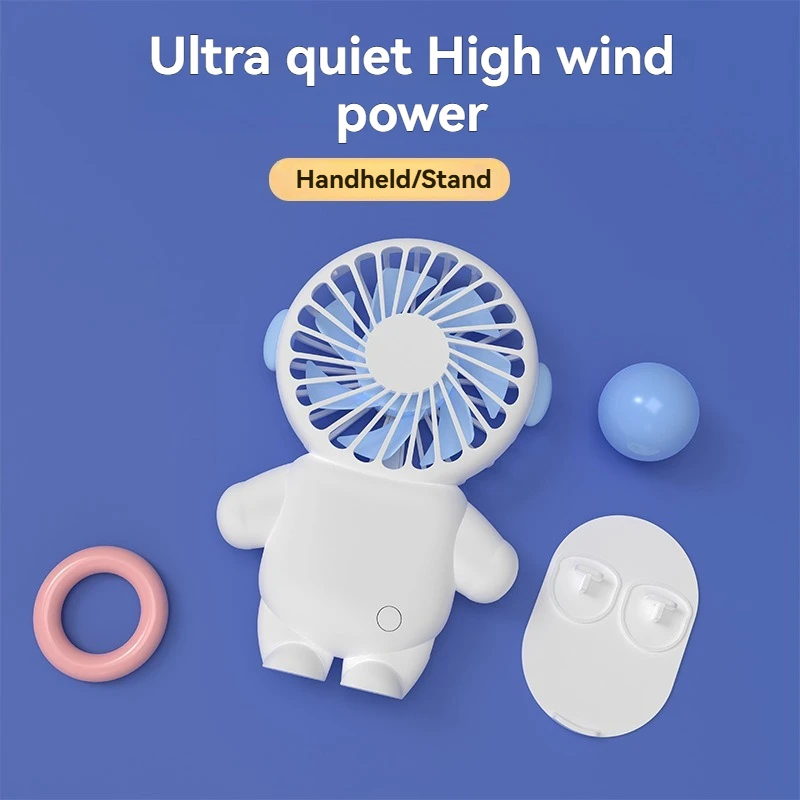 

Портативная трехскоростная ручная настольная подставка с изображением астронавта, студенческая зарядная модель, небольшой мини-портативный вентилятор