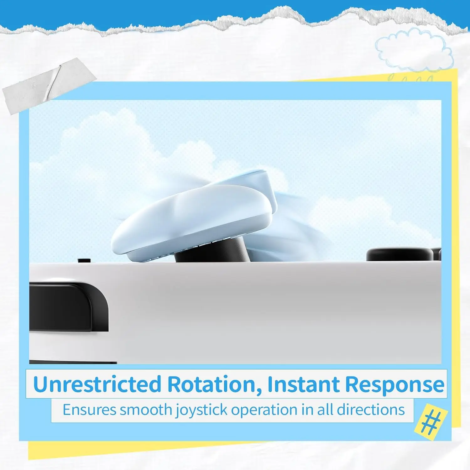 GeekShare Weather Mood Silicone Joystick Caps Compatible with Nintendo Switch/OLED/Lite, Lightning Rain Cloud Design , 4PCS view 5