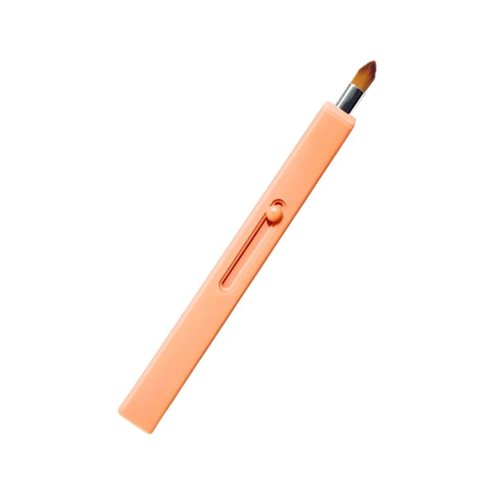 1 pennello per labbra retrattile arancione caldo, applicatore delicato sulla pelle per rossetto preciso e applicazione di trucco in viaggio