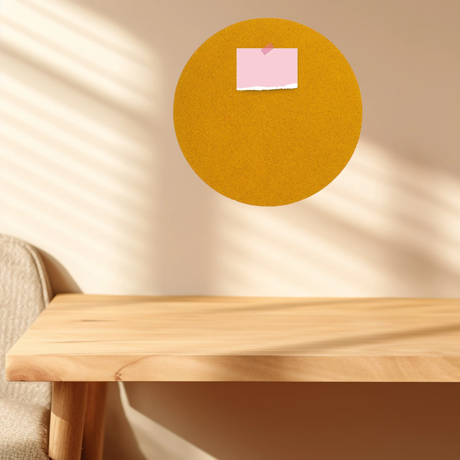 

Bulletin Board Self Adhesive Thin Cork Wall Display Notice Memo Decorative Circle Photo Pin Office