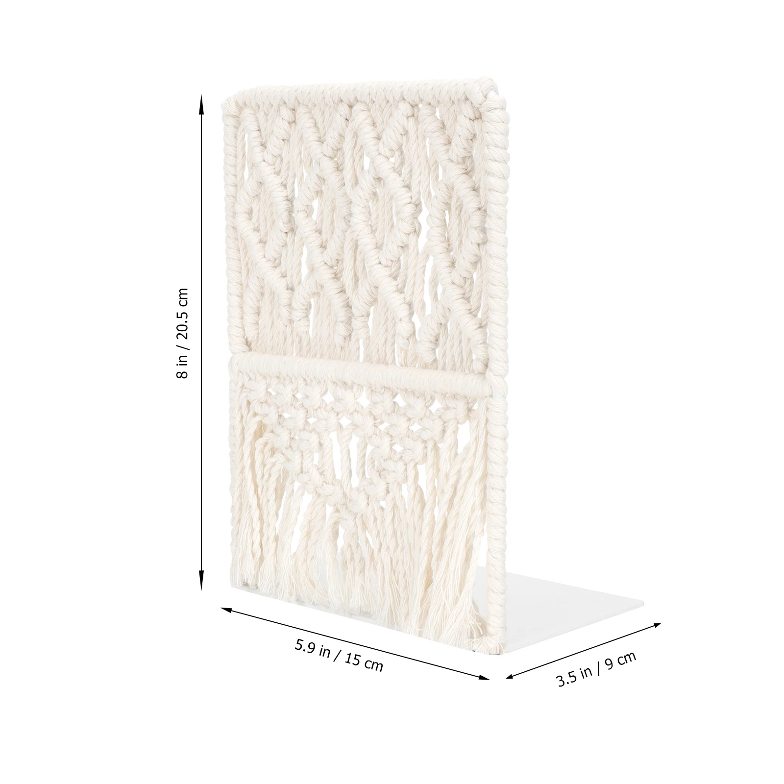 

Creative Desktop Bookend Hand-Woven Cotton Rope Storage Holder Bohemian Style Decorative Book Organizer For Home Office