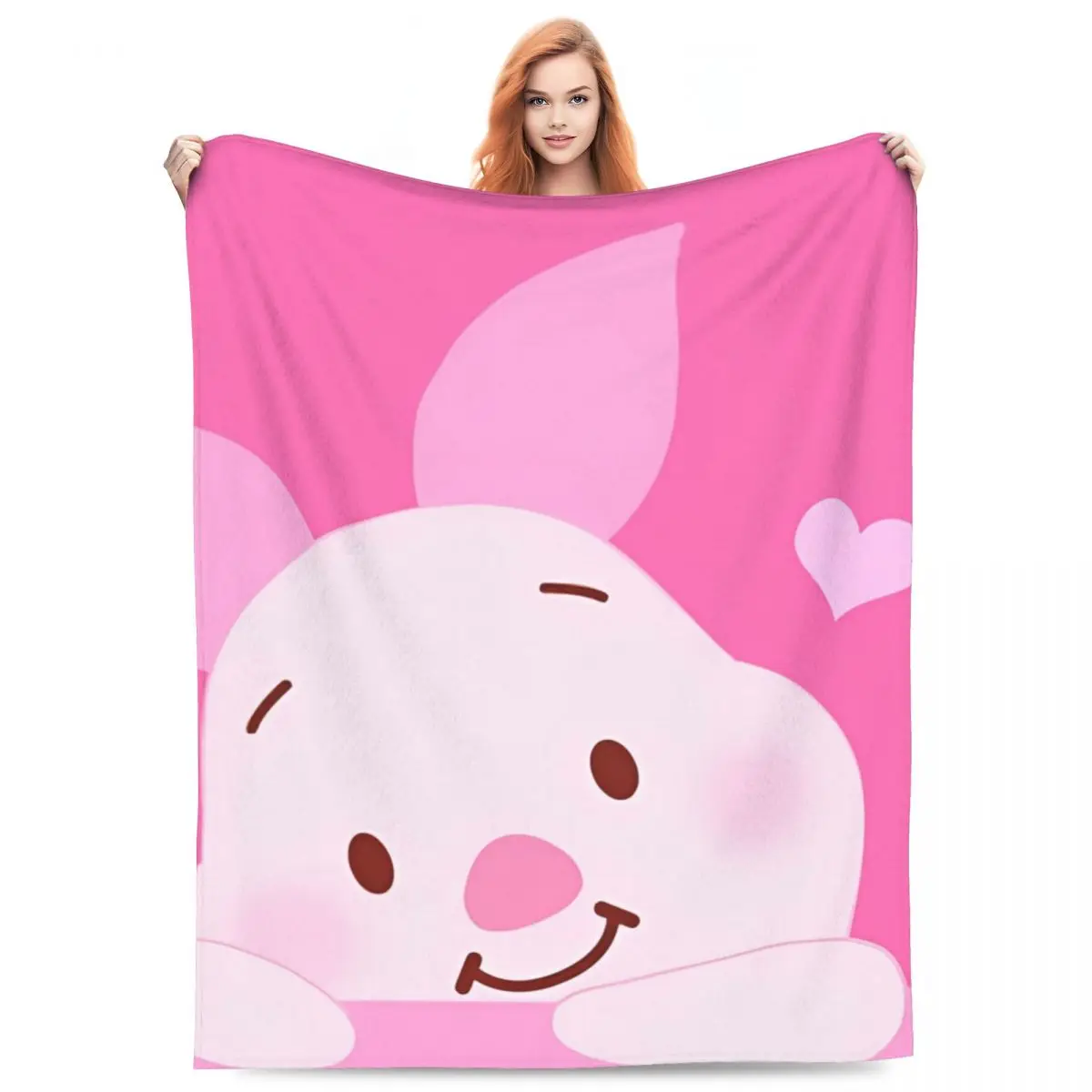 Warm Blanket Travel Office Picnic Piglet Miniso Bedding Throws Flannel Bedspread For Home Decor Street Trend Sofa Bed Cover