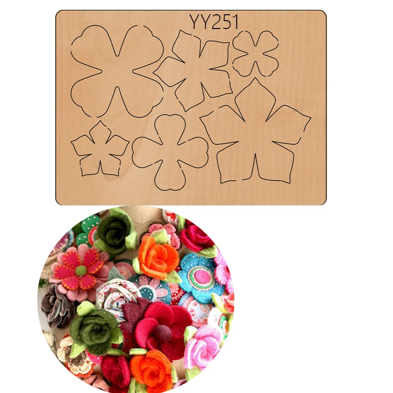 Wooden Die-cutting Clipboard Craft Knife Die Flower Wood Die Yy-251 Is Compatible With Most Manual Die Cutting