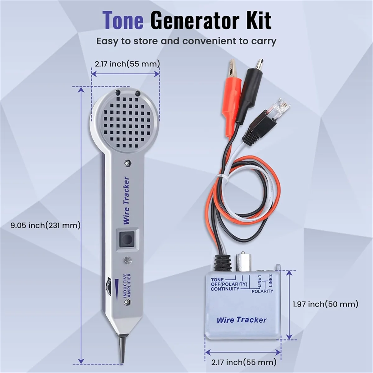 Kit generatore di toni, Tester per circuiti traccianti, Kit tono e sonda, Tester per cavi 200EP, per la fascicolazione dei cavi di rete