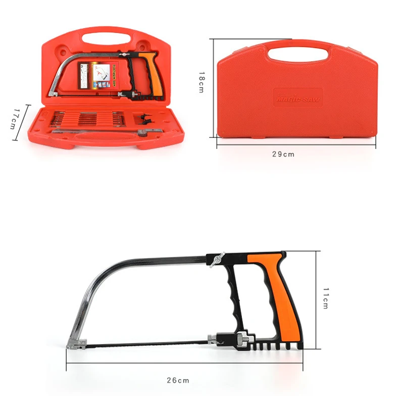 منشار سحري صغير متعدد الوظائف من سبائك الألومنيوم منشار فولاذي منشار النجارة مجموعة قوس منشار يدوي #5