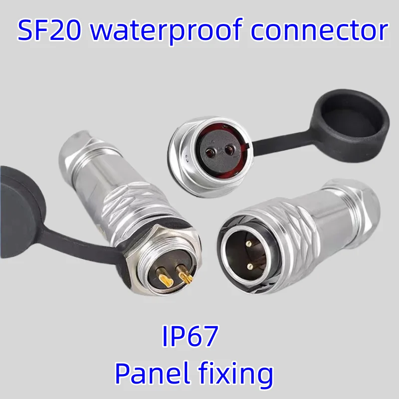 Quick Pull Self-locking Waterproof Connector SF20 20A 500V IP67 Led Display Male and Female Plug Socket 3/4/5/6/7/8/10P/12P