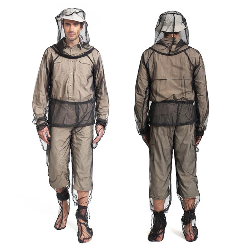 

Outdoors Fishing Camping Mosquito Mesh Clothes Suits Men Women Shirt Pants Gloves Soft Summer Jungle Explore Prevent Bite Sets