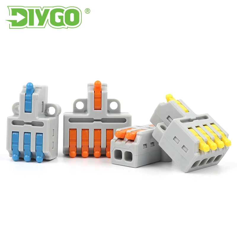 

DIY GO 1 Into 2/3/4/5 Output Wire Splitter Quick Splicing Terminal Block Compact Cable Wiring Connector For Electrical Led Light