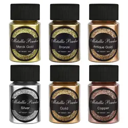 6 Color 20ml Metallic Resin Pigments Gold Silver Color Pearlescent Colorant Pearl Pigment Dye Resin Epoxy Color Jewelry Making