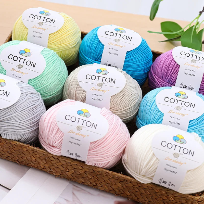 300g de hilo de algodón puro de grosor medio-fino disponible en varios colores, hilo para crochet, hilo para tejer a mano, bolas de hilo para tejer suéteres, gorros, bufandas y abrigos