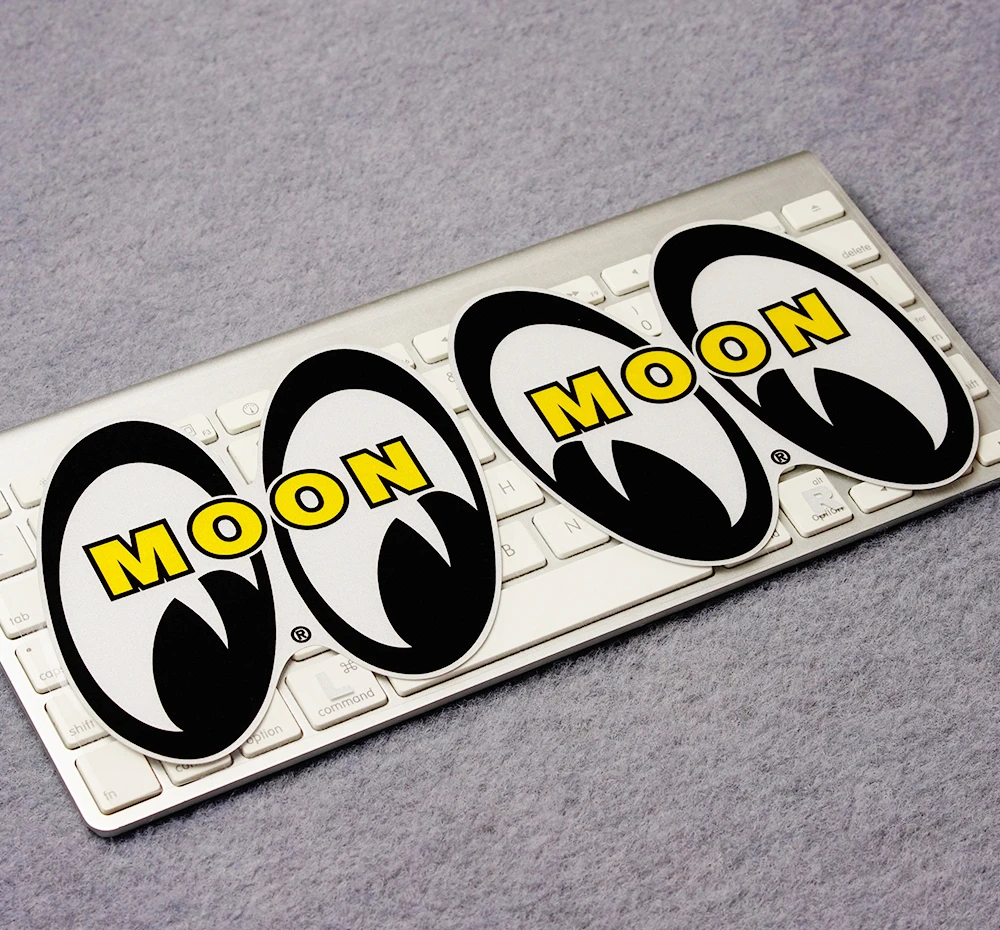2 Pairs Car Styling Vinyl Tape Stickers Bike Motorcycle Oil Tank Body Sticker Decals for MOON Eyes 12.7x11cm