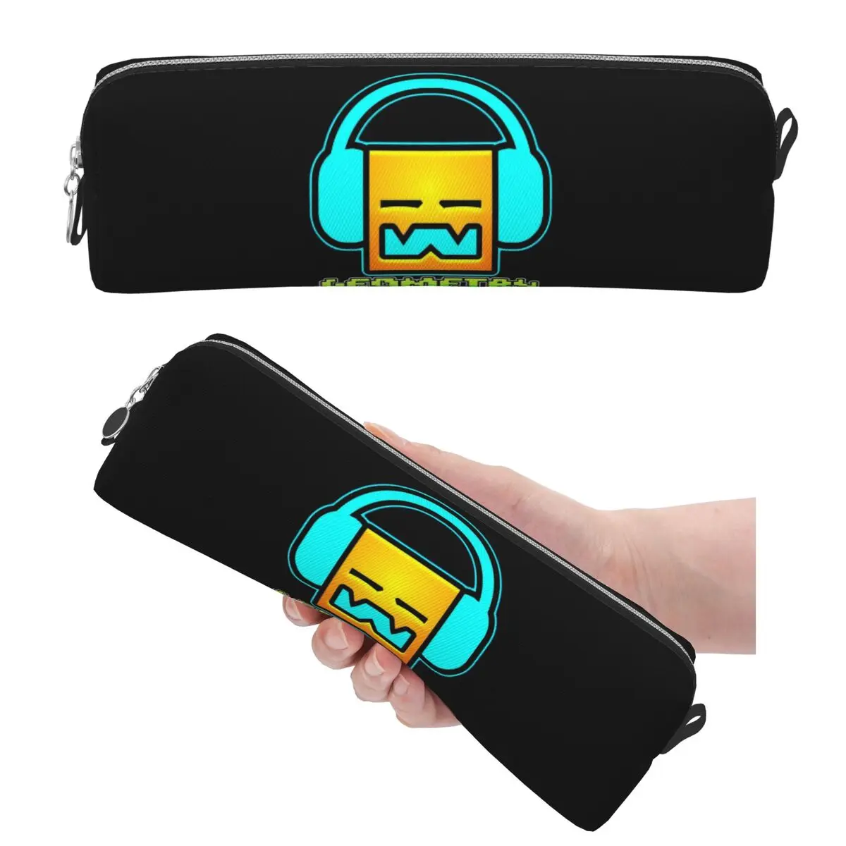 Geometry Dash Game Music Cute Geometric Pencil Cases for Students Gifts Pen Box Pencil Bag Big Capacity Pencil Pouch Pen Holder