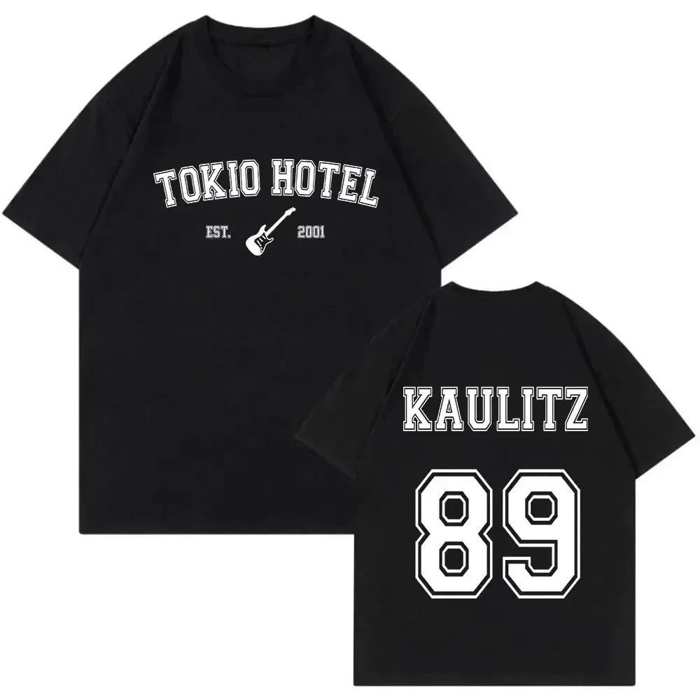 

100% Cotton T Shirt Rock Band Tokyo Hotel Monogram Print Street Casual Summer Short Sleeve All-purpose T-shirt for Women and Men