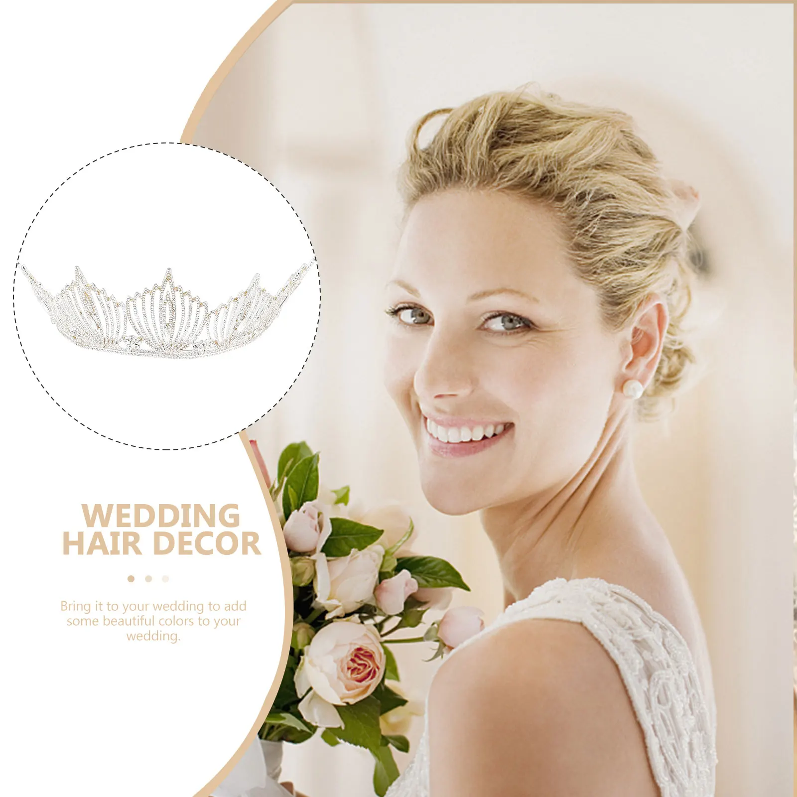 

1pc Elegant Baroque Vintage Rhinestone Wedding Headdress Bride Bridesmaid Silver Free Size Party Engagement Queen Hair Accessory