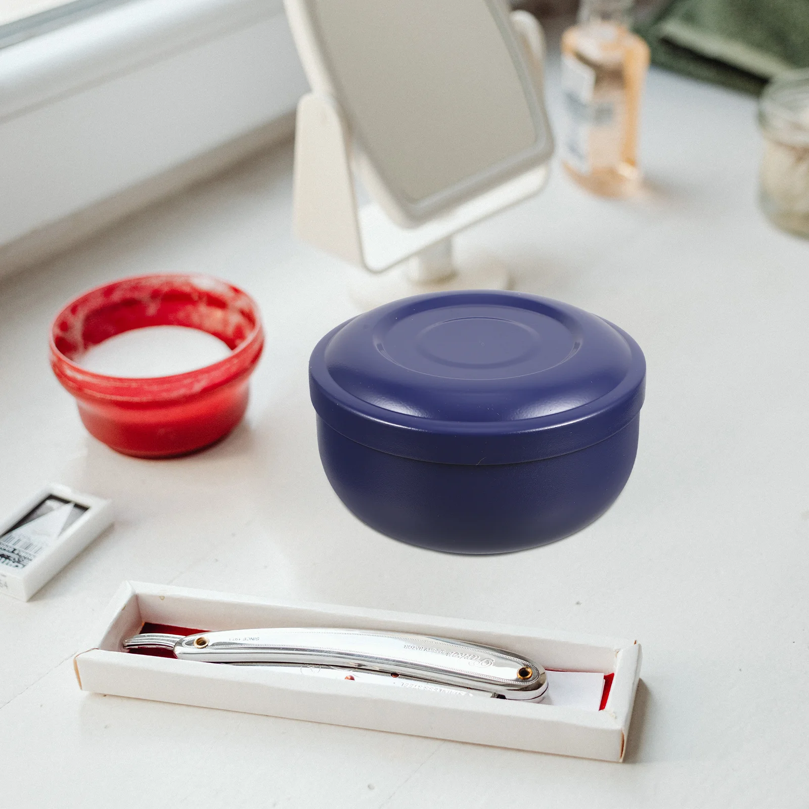 وعاء صابون الحلاقة من الفولاذ المقاوم للصدأ، كوب حلاقة قابل لإعادة الاستخدام للرجال، وعاء جلخ، أداة حلاقة، مستلزمات العناية المنزلية #3