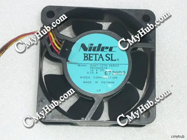 For Nidec D06T-12TH 46BH3 56UA80510 DC12V 0.10A 6025 6CM 60mm 60x60x25mm 4pin Cooling Fan D06T-12TH 46BH3 56UA80510