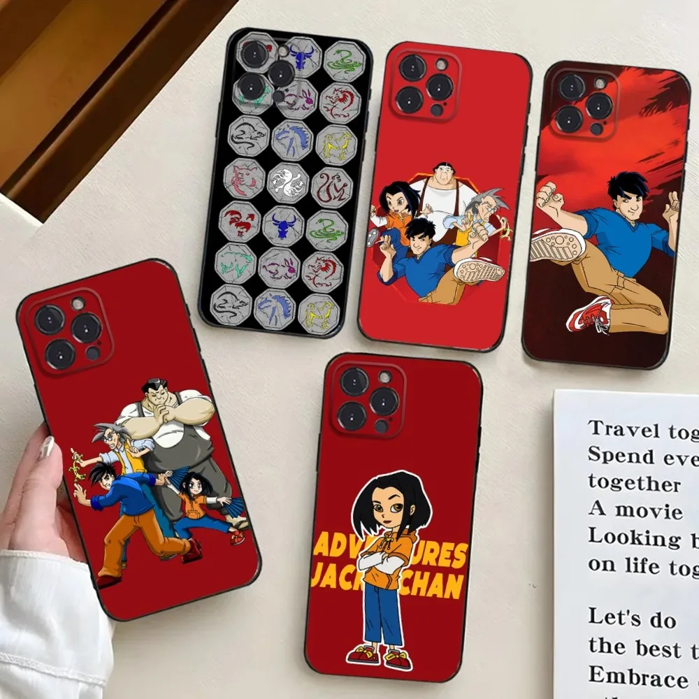 J-Jackie Chan A-Adventures Phone Case For iPhone 16,15,14,13,12,11,Pro,X,XS,Max,XR,Plus,Mini Black Silicone Soft case