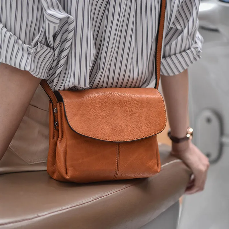 Casual Simple Outdoor Organizer Genuine Leather Women Shoulder Bag Fashion Luxury High Quality Real Cowhide Party Crossbody Bag