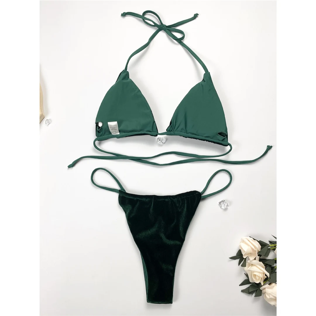 17 Farben, Neckholder, hoher Beinausschnitt, gepolstert, zweiteiliger Bikini, Damen-Bikini, Badeanzug, Damen-Badebekleidung, Bather, Schwimmbekleidung V5974 – Detail 32
