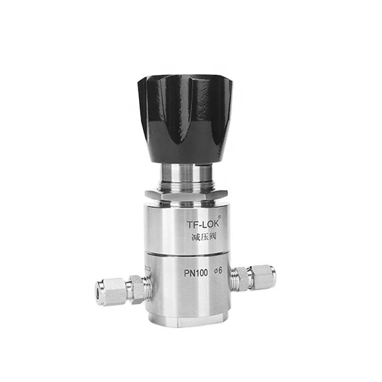 Medium Force Stainless Steel Internal Thread Reducing Valve Two Piece Ferrule Air CNG Pressure Regulator