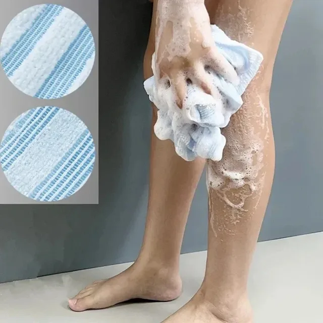 Ultra-Long Exfoliating Back Towel Antibacterial with Silver Ions Multifunctional Shower Bath Towel for Rich Foam
